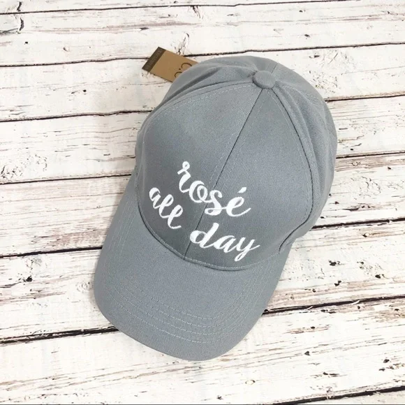 "ROSE' ALL DAY" - Embroidered Adjustable Ball Cap - Picture 4 of 6